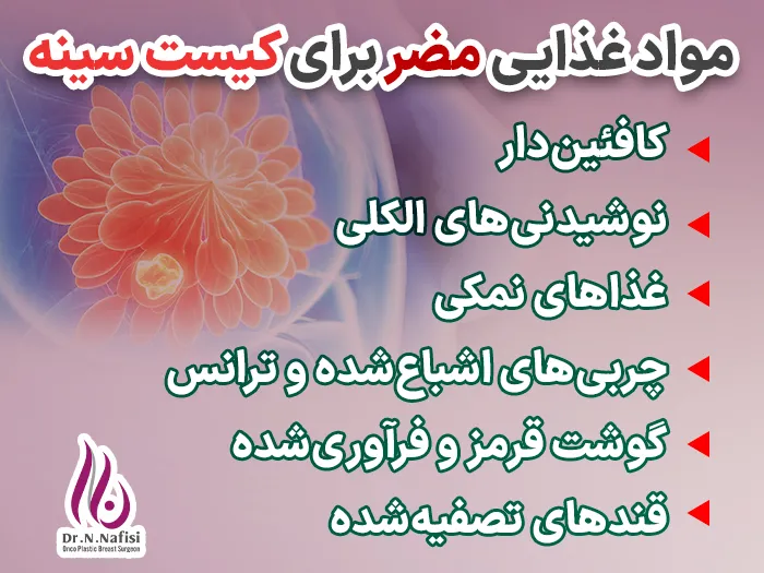 مواد غذایی مضر برای کیست سینه